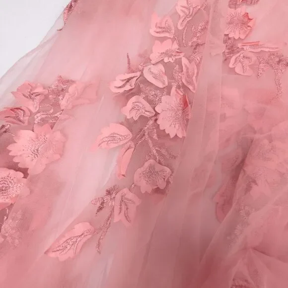 JOVANI 02845 Floral Applique Embellished Corset Gown Pink Romantic Pageant HOCO - Picture 10 of 14